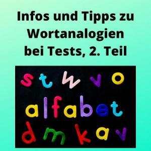 Infos und Tipps zu Wortanalogien bei Tests, 2. Teil